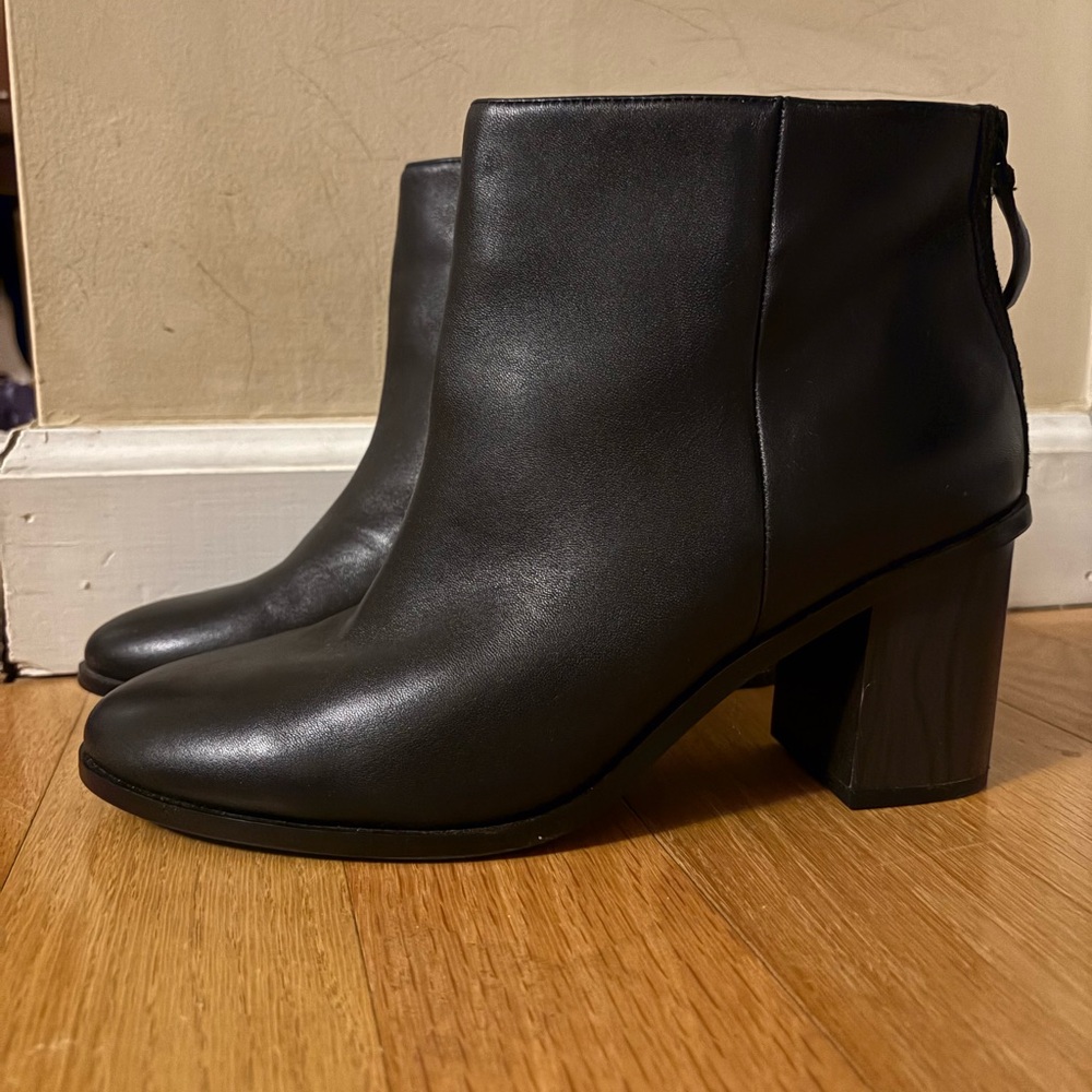 Splendid Black Leather Ankle Boots